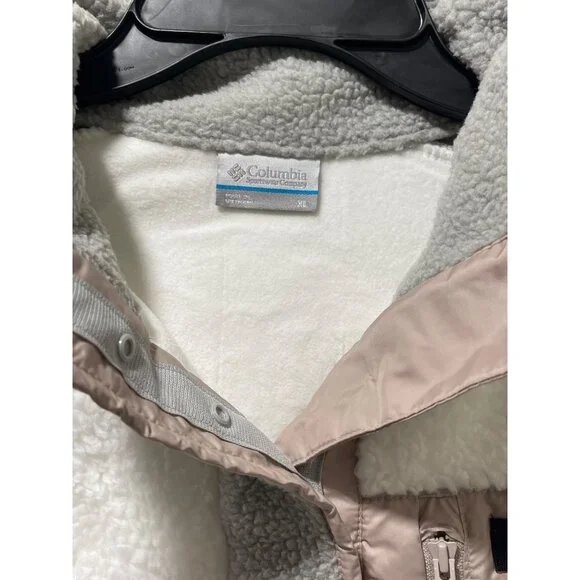 Columbia NWT Women's Long Sleeve Cropped Fleece Pullover, XL, Gray/White - Picture 11 of 16